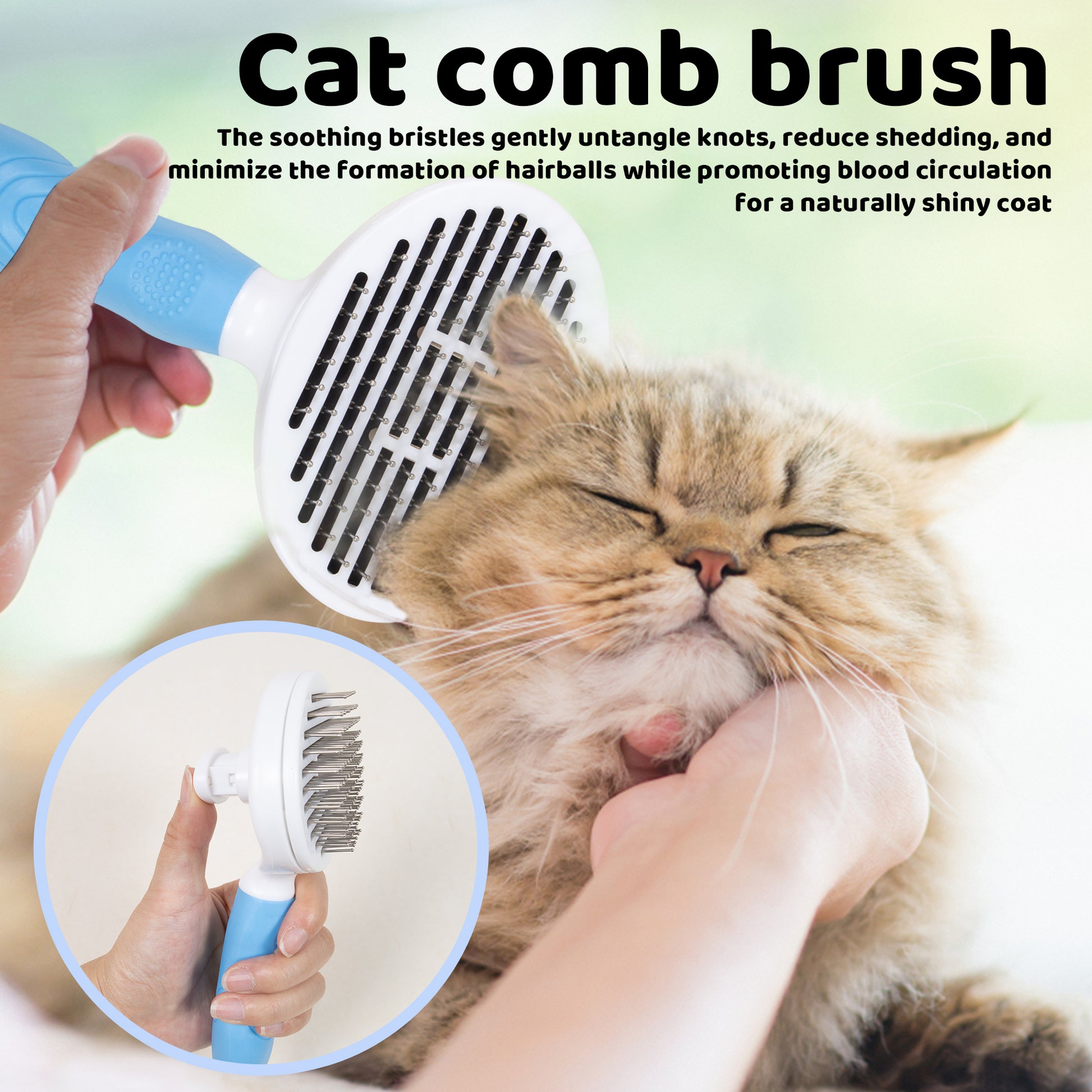 Smart Self-Cleaning Cat Brush: Innovative grooming tool with soft bristles for a purr-fectly groomed cat. Say goodbye to shedding hassles!