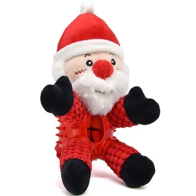 Christmas Santa Plush Dog Toy - Beef-Scented. Get your dog into the holiday spirit with our Christmas Santa Plush Dog Toy. It's beef-scented for extra excitement and features a sturdy design for long-lasting play.