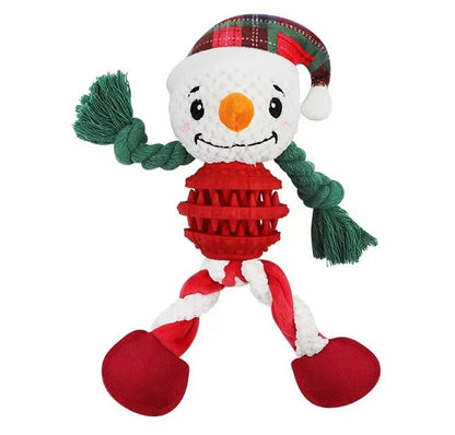 Cute Snowman Dog Toy for Christmas Playtime. This cute Snowman Dog Toy is the perfect addition to your dog's holiday fun. Squeaks, cleans teeth, and has a delightful snowman design.