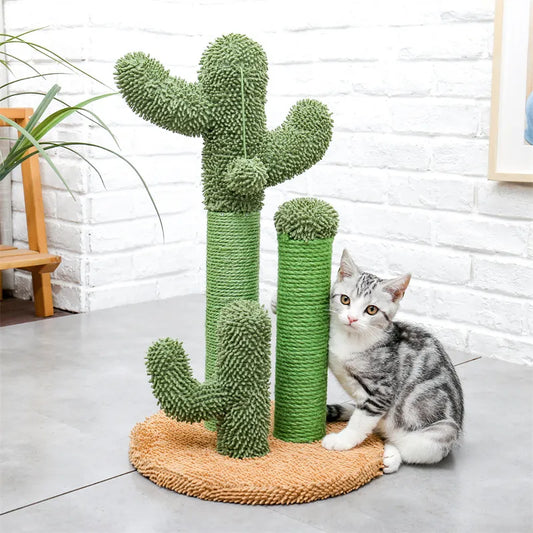  Cactus Cat Tree: Sisal Rope Scratching Post, Climbing Gym, and Ball Toy - Unique Cat Condo for Playful Cats and Kittens
