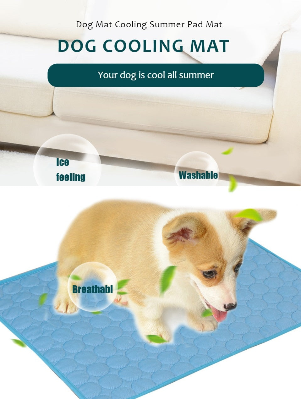 Comfy Cooling Mat for Dogs and Cats of All Sizes! Suitable for Outdoor and Indoor Use, Perfect for Summer and Hot Weather!