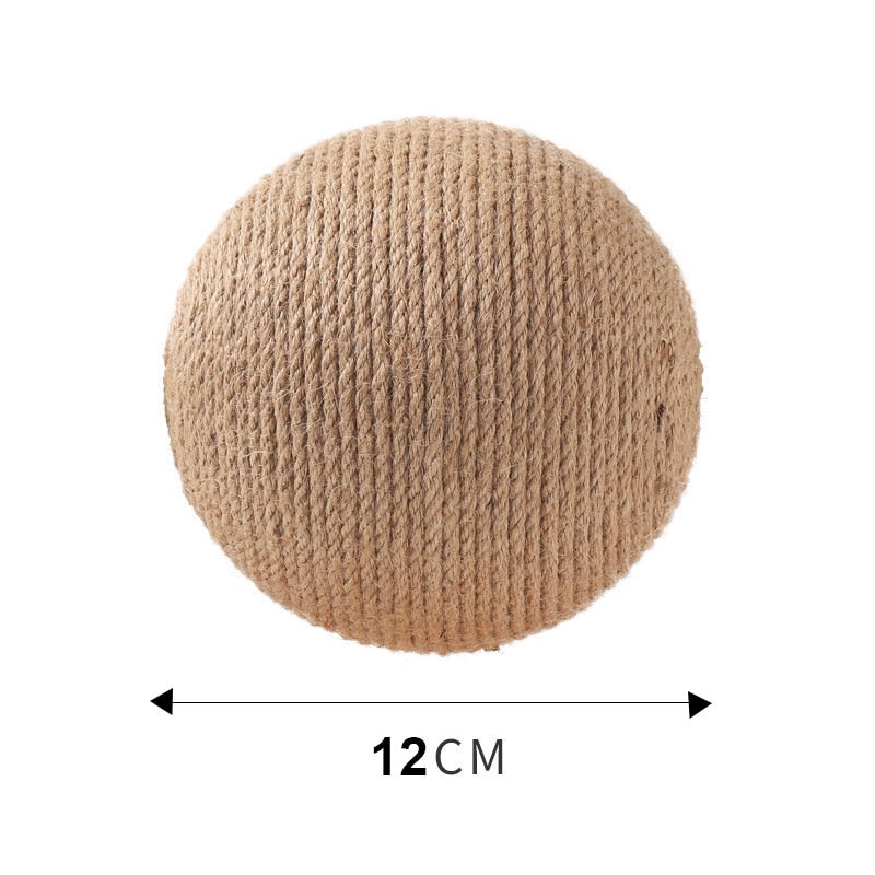 Solid Wood Cat Scratching Ball: Durable Sisal Rope Cat Toy for Natural Grinding, Climbing, and Scratching Pleasure, Great Cat Scratcher