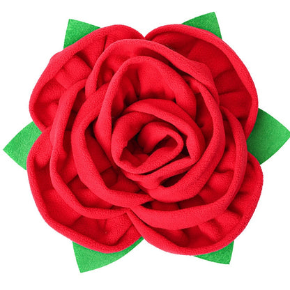 Snuffle Mat for Dogs l Engaging Rose Flower Design | Slow Feeding Bowl | Food Dispenser | Washable Toy | Pet Dog Smell Training & Puzzle Fun!