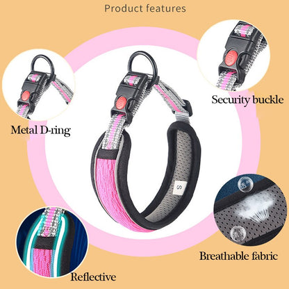 Adjustable 3D Big Dog Collar: Comfortable, Breathable, and Reflective for Small and Large Dogs, Anti-Choke with Padded Support - Top-notch Pet Supplies for Your Puppies!