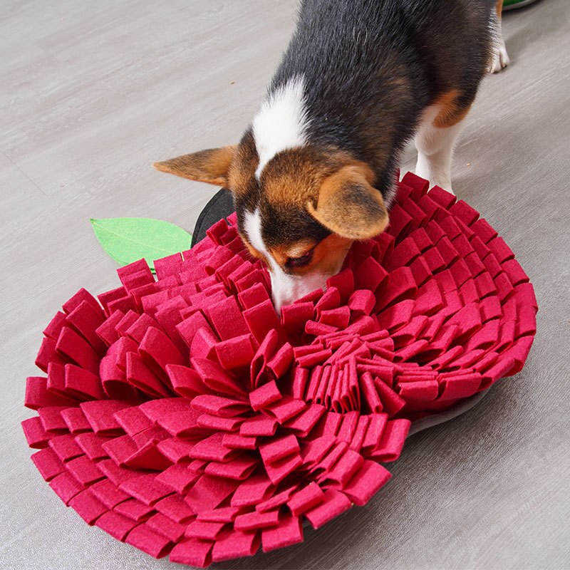 Apple Dog Snuffle Mat - A Fun and Healthy Way to Slow Down Mealtime. Say goodbye to fast eating! Our apple snuffle mat acts as a slow feeder by encouraging your dog to savor their food, promoting better digestion and a healthier lifestyle.