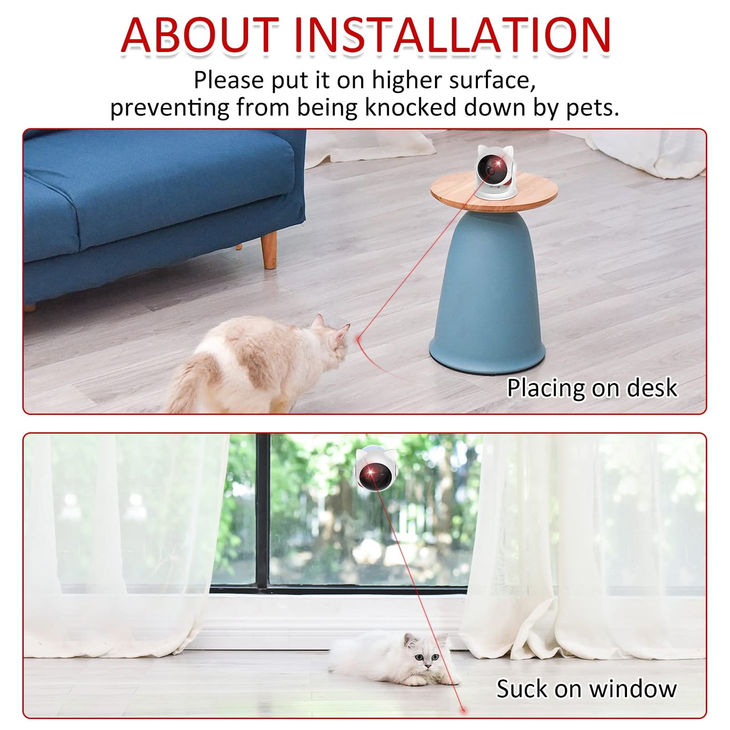 Safe Premium Rechargeable Interactive Laser Toy for Cats and Dogs: Smart Robotic Fun with Automatic Functionality