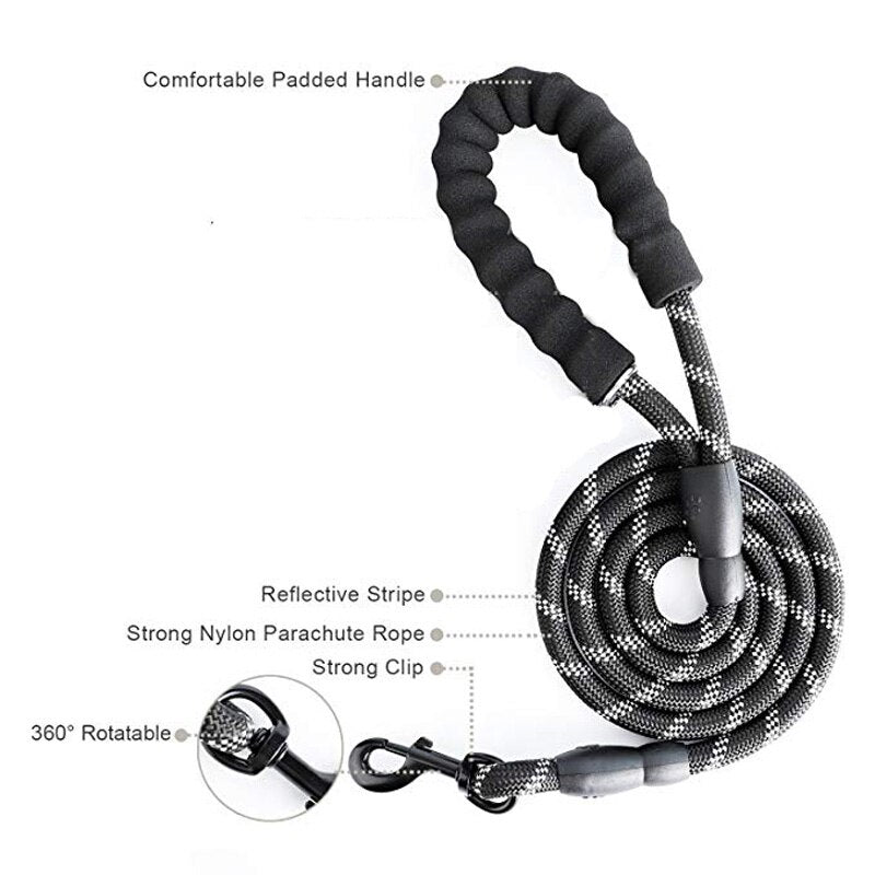 Reflective Puppy Leash: 150cm Soft-Sponge Handled Lead for Small Dogs - Perfect for Walking, Training, and Pet Supplies for Chihuahuas and Pugs