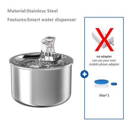 Automatic Stainless Steel Cat Water Fountain - 2L Capacity, Running Water, Smart Sensor, 4-Layer Fountain Filter - Ideal for Cats and Dogs