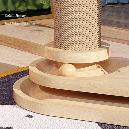 A close-up shot of a Sisal Cat Scratching Post, highlighting the textured surface for cats to engage in healthy scratching behavior.