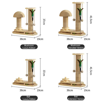 A glimpse of cat teaser stick toys, offering interactive fun for your feline friend within this cat climbing frame and gym.