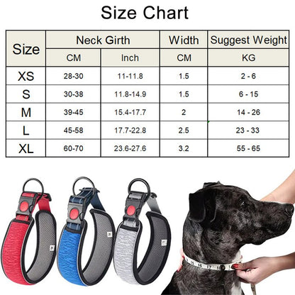 Adjustable 3D Big Dog Collar: Comfortable, Breathable, and Reflective for Small and Large Dogs, Anti-Choke with Padded Support - Top-notch Pet Supplies for Your Puppies!