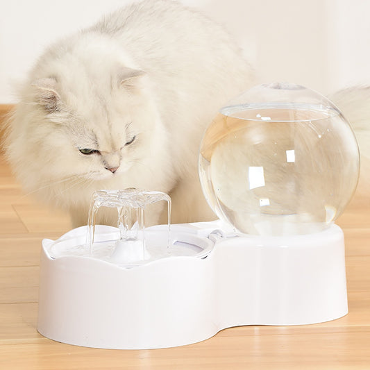 Automatic Cat Water Fountain - 2.3L Capacity with Faucet Design - Transparent Filtered Dog / Cat Water Dispenser - Sensor-Activated Drinking Feeder for Pets