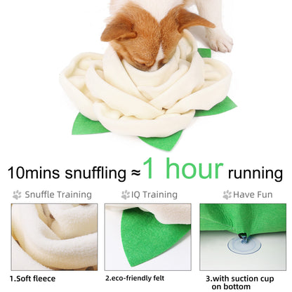 Snuffle Mat for Dogs l Engaging Rose Flower Design | Slow Feeding Bowl | Food Dispenser | Washable Toy | Pet Dog Smell Training & Puzzle Fun!