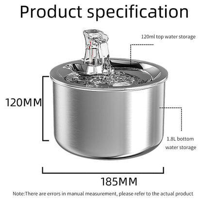 Automatic Stainless Steel Cat Water Fountain - 2L Capacity, Running Water, Smart Sensor, 4-Layer Fountain Filter - Ideal for Cats and Dogs