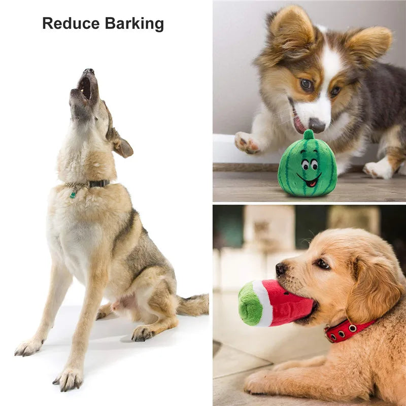 Colorful plush dog toys safe for puppies, offering a safe and fun way to satisfy their natural instincts while promoting healthy growth and development.