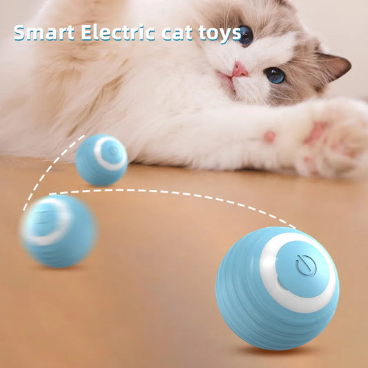 Automatic Electric Self-Rotating Smart Cat Ball Toy - Interactive Enrichment Cat Toys -1 Piece Rolling Teaser Ball Toy for Cats - Exercise Chase Ball for Cats Kitten - Valentine's Day Gift - Rechargeable pet toy  with USB Cord Included - Viral Cat Toy