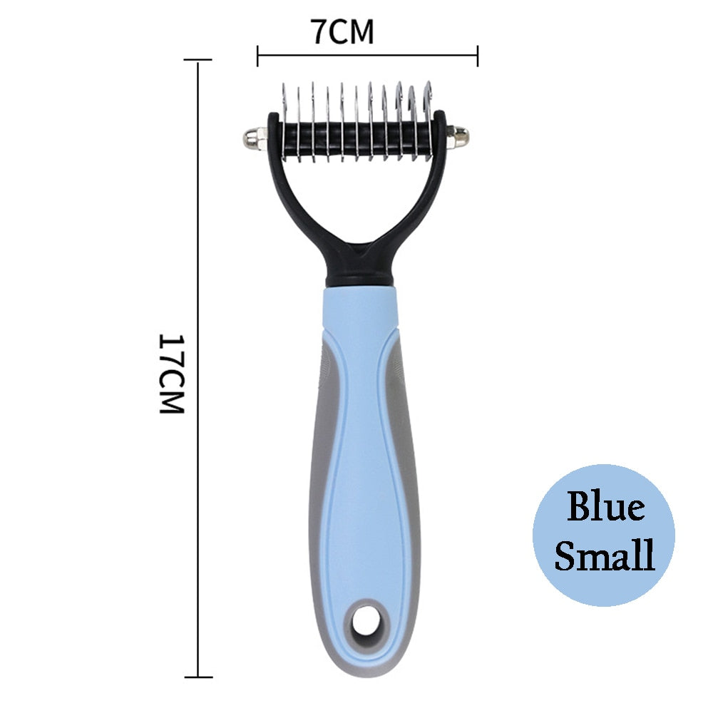 Double-Sided Pet Hair Remover Brush - Grooming Tools for Dogs and Cats - DeShedding Brush, Puppy Comb, Undercoat Rake, and Dog Accessories in One