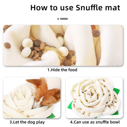 Snuffle Mat for Dogs l Engaging Rose Flower Design | Slow Feeding Bowl | Food Dispenser | Washable Toy | Pet Dog Smell Training & Puzzle Fun!