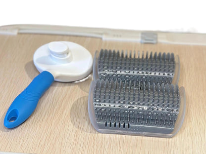 Proven Pet Hair Removal Solution: 3-Piece Cat Grooming Set with Slicker Cat Brush and 2 Corner Cat Scratcher Combs