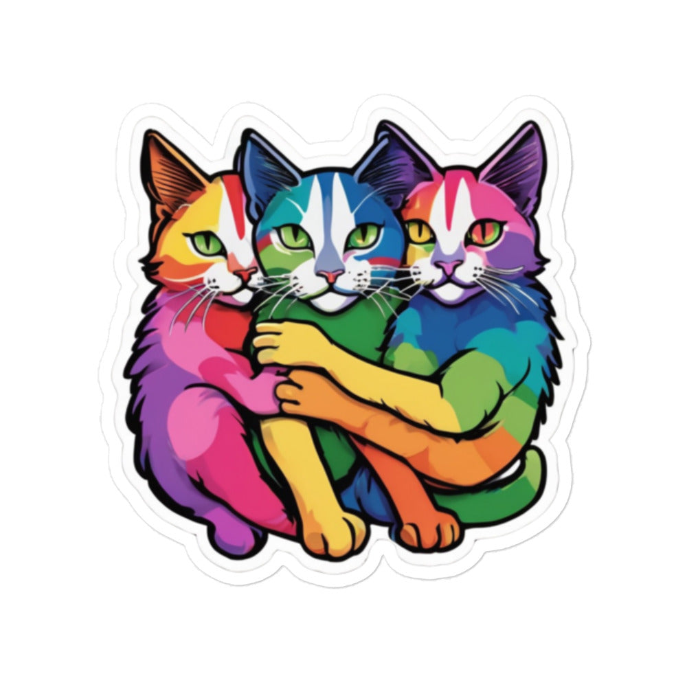 Rainbow Cats Decorative Decal - Ideal for Pride Month and Celebration