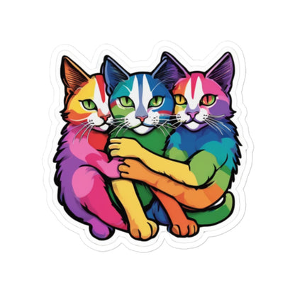 Rainbow Cats Decorative Decal - Ideal for Pride Month and Celebration