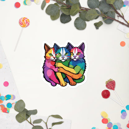 Vinyl Rainbow Cats Sticker - Promote LGBTQ+ Rights and Awareness