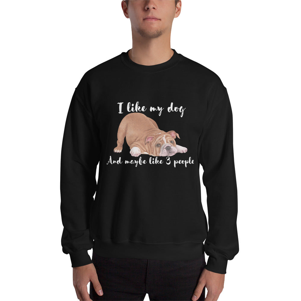 Unisex I Like My Dog Sweatshirt - Cute and Funny Long-Sleeved Dog-Themed Shirt - Great Gift Idea for Dog Lovers, Dog Moms, and Dog Dads