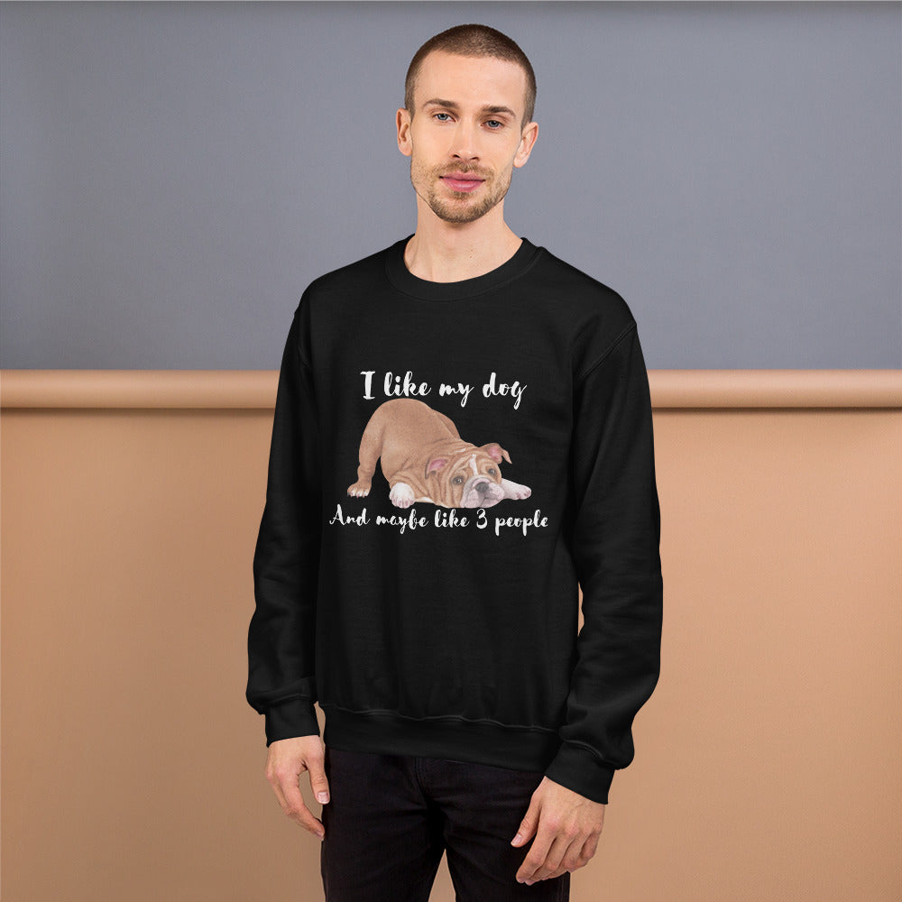 Unisex I Like My Dog Sweatshirt - Cute and Funny Long-Sleeved Dog-Themed Shirt - Great Gift Idea for Dog Lovers, Dog Moms, and Dog Dads