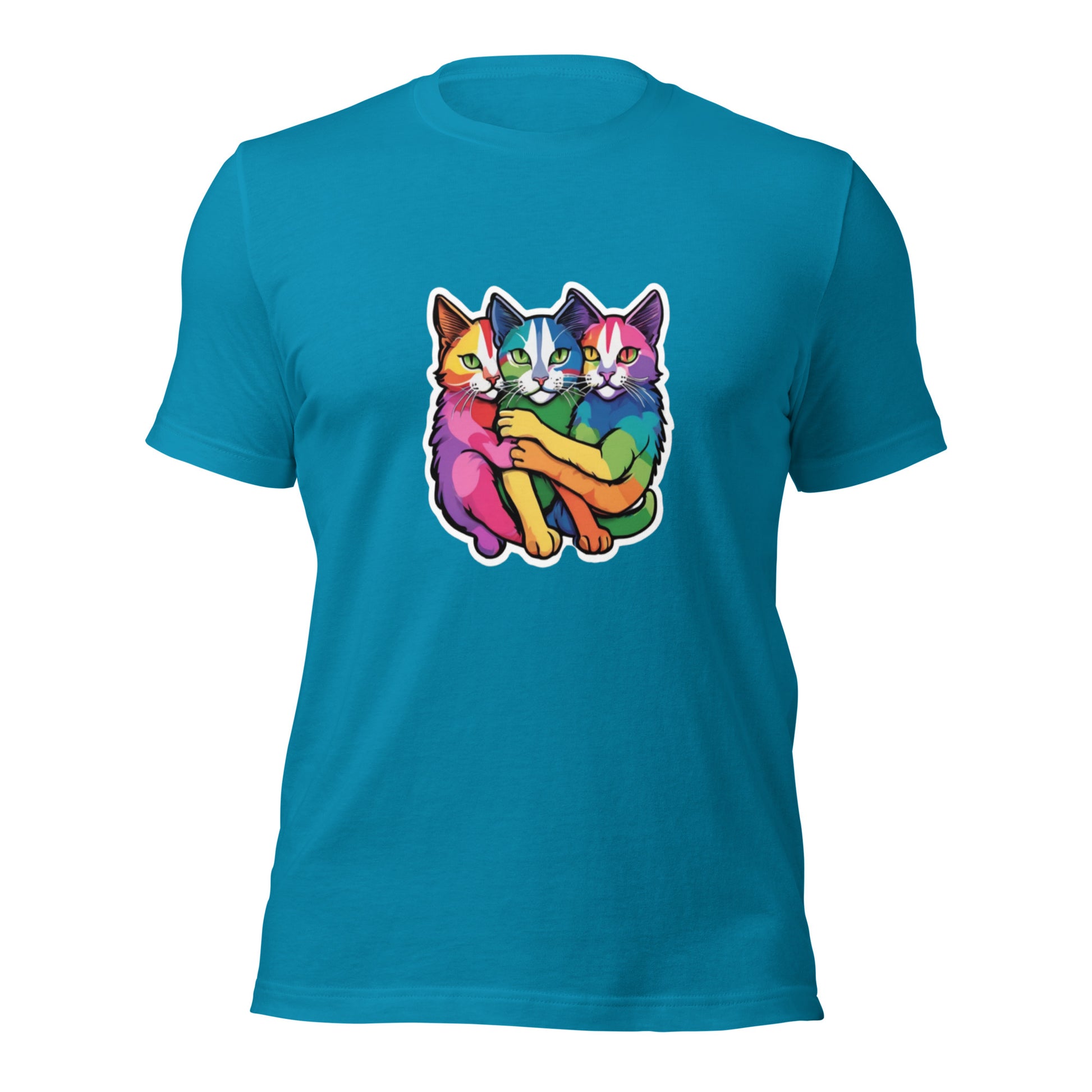 LGBTQ+ Pride Hug T-Shirt featuring Rainbow Cats - Love Is Love Fashion