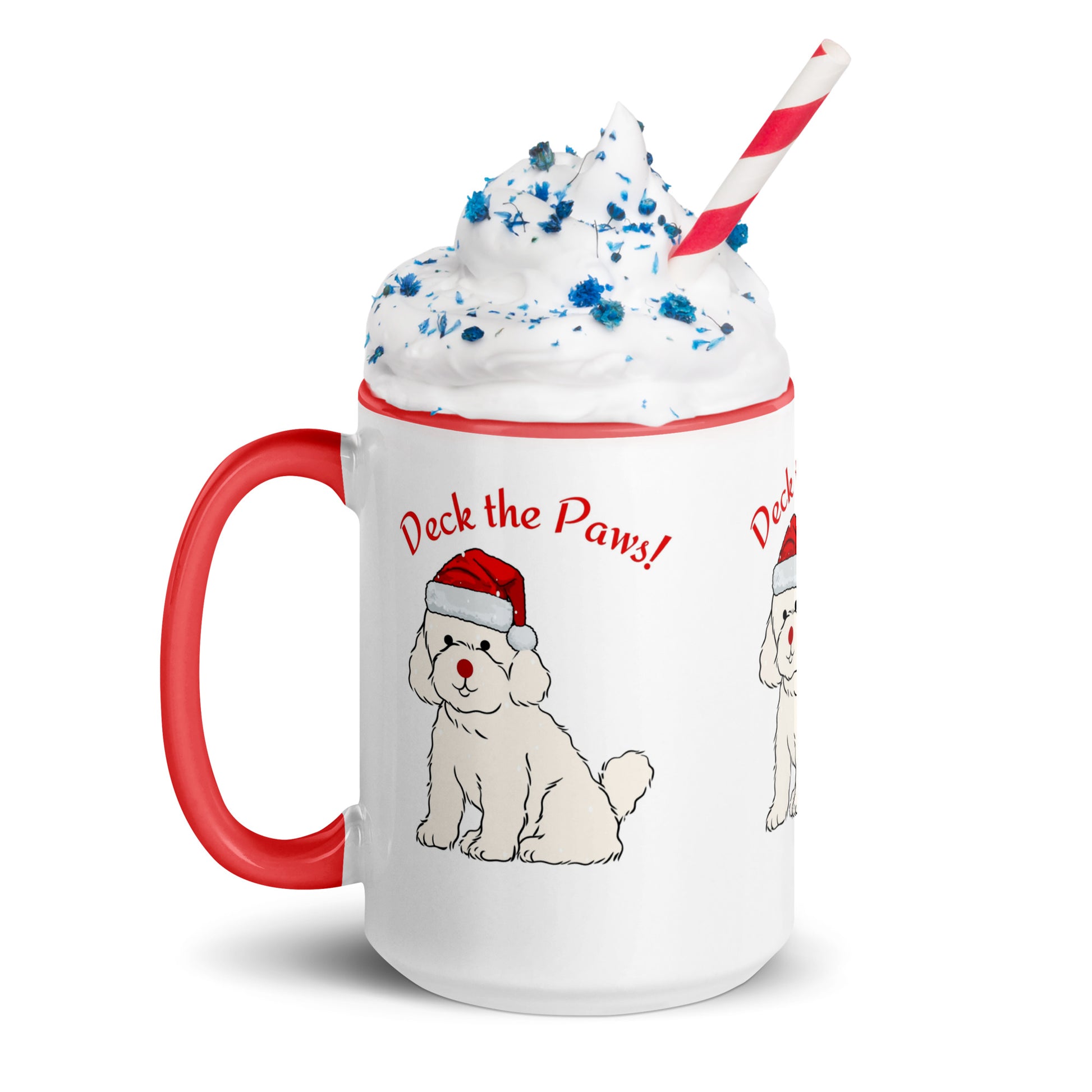 Cherish the Holidays with a Personalized Ceramic 'Deck the Paws' Christmas Mug. Cherish the holiday season with our personalized ceramic 'Deck the Paws' Christmas mug. This delightful, rustic-inspired mug is a perfect addition to your festive decor and a heartwarming gift option for dog lovers, inspiring moments of joy and warmth during the most wonderful time of the year.