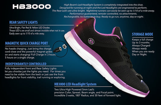 These running shoes have built-in LED lights and safety lights