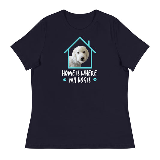Personalized 'Home is Where My Dog Is' Women's Shirt with Custom Dog Photo of Your Dog! Customized Dog T-Shirt for Humans