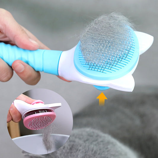Self-Cleaning Slicker Brush - Grooming Tool for Cats and Dogs - Removes Pet Hair, Promotes Clean and Beautiful Coats