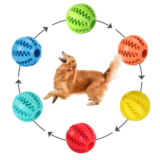 Interactive Bite-Resistant Silicone Toy Ball for Small & Large Dogs - Promotes Teeth Cleaning and Grinding - Fun Pet Chew Toy and Accessory