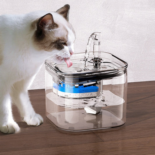 Automatic 2L Cat Water Fountain with Sensor, Filter, and Pet Feeder - Auto Drinking Dispenser for Cats and Dogs