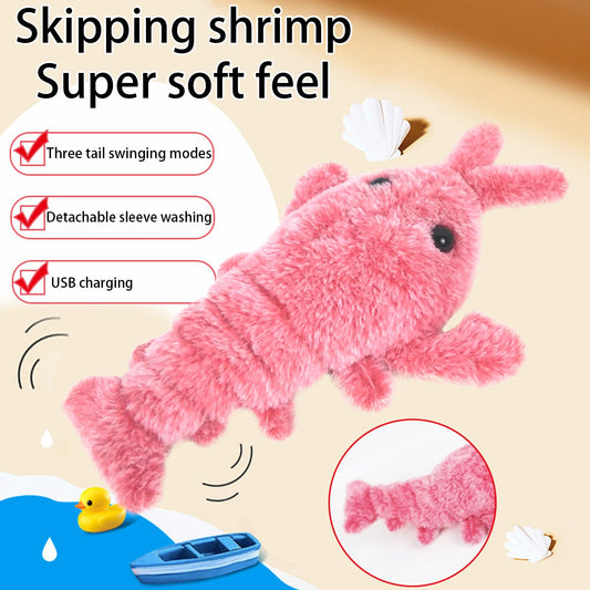 Interactive Electric Lobster Toy: Jumping Shrimp Cat, Washable Plush Cloth, Vibration Sensor - Ideal for Cats, Dogs, and Kittens